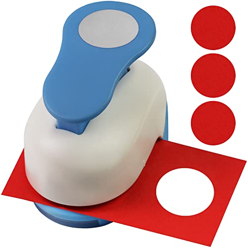 Ecohu Circle Hole Punch for Craft Sizeout 1inch, Paper Punch Shapes, Craft Lever Punch Handmade, Tool for Scrapbook, Festival Cards, DIY Arts. Use 80-200g Craft Paper.