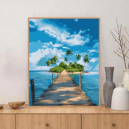 ZRIZQ Landscape Paint by Numbers Kit for Adults Beginner,Scenery,16x20 | Full set with rich paints,wooden brushes,rolled canvas.Calming activity.Beginner friendly.Just open and paint. - color: 16"X20"Rolled Canvas-Landscape 13
