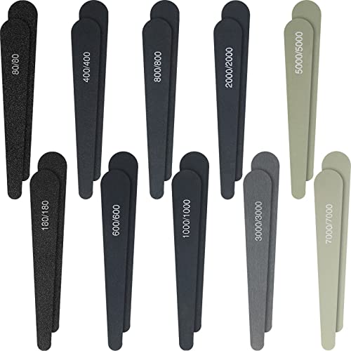 Honoson 20 Pcs Model Sanding Sticks,Low Grits Rating,Water Drop Style | 3D Print Polishing Sticks, Assorted Grits, Plastic Metal Wood Modeling Polishing Tools for Finishing, Dual-sided Design - style: Water Drop Style