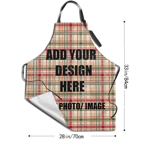 Giwawa Unisex Adult Apron Waterproof Stain Resistant Kitchen Cooking Apron with 2 Pockets for BBQ Grill Painting - color: Custom