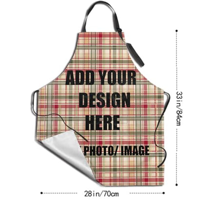 Giwawa Unisex Adult Apron Waterproof Stain Resistant Kitchen Cooking Apron with 2 Pockets for BBQ Grill Painting - color: Custom