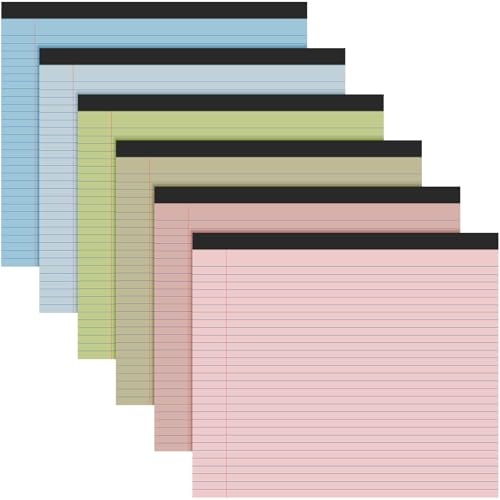 Lincia 6 Pcs Legal Pads Landscape Notebook, Pastel Colors - color: Pastel Colors