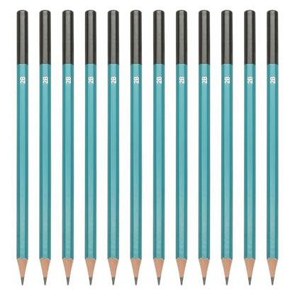 PATIKIL 2B Drawing Pencils for Sketching, 12PCS Sketch Pencils for Drawing Art Pencils Graphite Wood Pre-sharpened for Drawing Sketching Artist, Hexagonal, Black Refill, Green/Black Pole - style: 2B