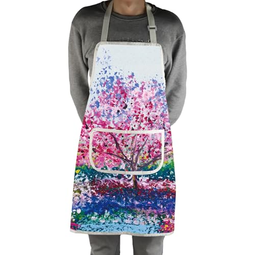 MBMSO Painting Artist Apron with Pockets Artist Painter Gifts Art Lover Gift for Art Teacher Student Painter Apron Waterproof - color: Painting Tree Apron