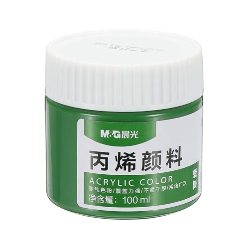 PATIKIL M&G Acrylic Paint, 3.38 Fl Oz(100ml) Matte Finish Rich Pigments Waterproof Art Painting Supplies for Fabric Canvas Wood Leather Stone Cloth, Green - color: Green
