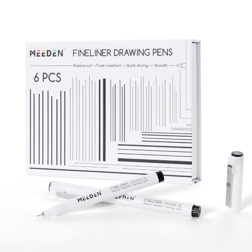 MEEDEN Micro Fineliner Drawing Pens: 0.05mm Needle Nib, 6 Pack, Black Ink | Waterproof archival ink for technical drawing, sketching, outlining, illustration, manga, and journaling - style: 0.05mm Needle Nib