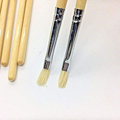 Filbert Artist Paint Brush 10 Piece Set Medium Stiff Pure Hog Bristle Extra Long Handle #0, Acrylic Oil Watercolor - size: #0(Filbert 10PCS)