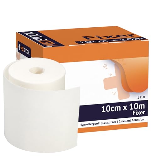 MEDSTOCK Non-Woven Fabric, White Fixer Roll, 4" x 11 yds, 1 Roll, Wound Care, Adhesive Dressing Tape, Medical Device Securer, Flexible and Soft, Stable and Dependable, Increases Patient Comfort - size: 4" x 11 yds