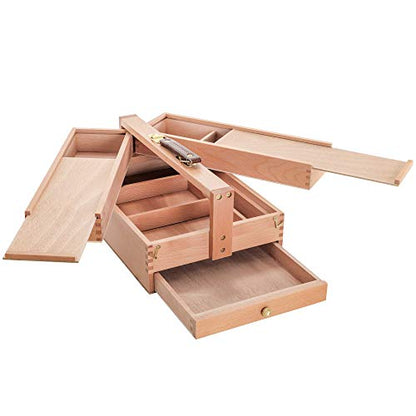 U.S. Art Supply Multi-Function Artist Tool Supply Box with Locking Clasps