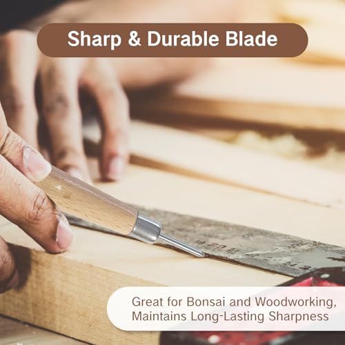NIIIYTYB V-Tool Wood Carving Chisel 0.06 Inch (1.5mm) Triangular Blade, Alloy Steel Edge, Rubber Handle, Ideal for Linocut, Woodworking, Precision Carving