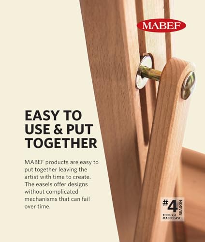 Mabef M/16 Table Easel,Oiled Beech-Wood Miniature Desktop Easel with Adjustable Canvas Height & Angle – Lightweight 0.4 kg/Max Load 0.5 kg – Made in Italy - style: Contemporary