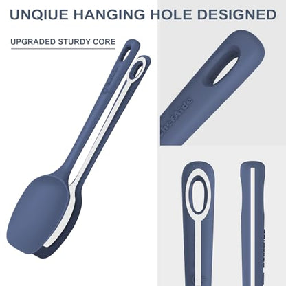 ChefAide 5 Pieces Silicone Spatula Set, Food Grade Rubber Spatula, Upgrade Strong Handle with Ergonomic Grip, Heat Resistant Up to 600°F for Nonstick Cookware, Cooking - color: Neutral, size: 5 pieces