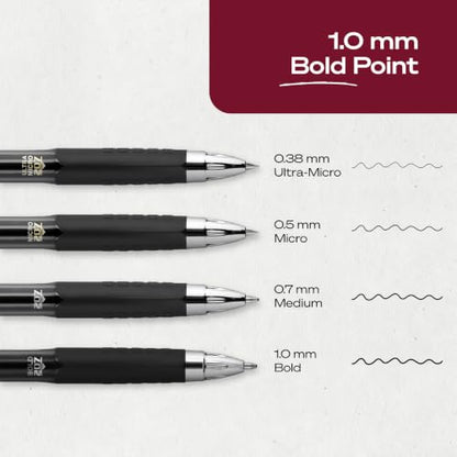 uniball™ 207 Gel Pens, Black Ink, 1.0mm Bold Point, Retractable, 12 Count | Smooth Writing, Fraud-Resistant, uni Super Ink™ - size: 1 Count (Pack of 12)