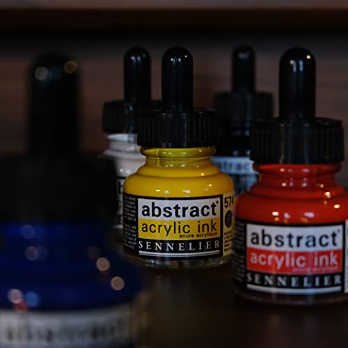SENNELIER Abstract Acrylic Ink Set, Includes 5-30ml Bottles of Ink, Primary Colors (10-134220-00)