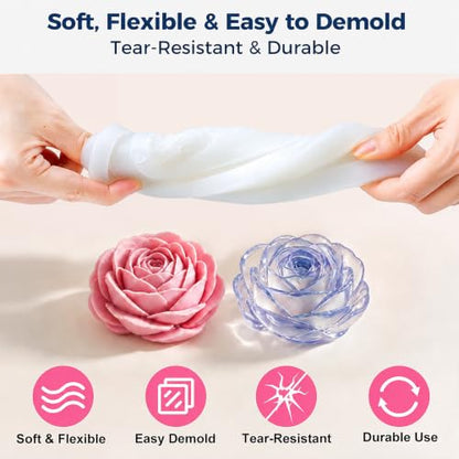 JDiction Silicone Mold Making Kit 36OZ, 4H Fast Cure Soft Silicone Rubber | 10A Super-Elastic Platinum Silicone Captures Fine Details for Resin, Candle, Soap, Plaster and Craft Mold Making - size: 36oz