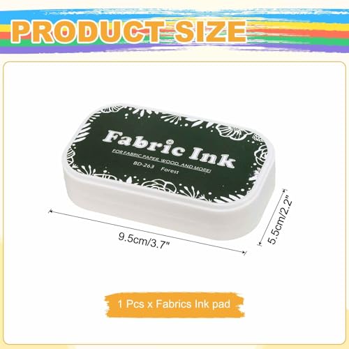 MECCANIXITY Ink Pads for Stamps, 3.7x2.2 Inch Fabric Ink Pad for Cloth, Wood, Paper, Fingerprint, DIY Card Making, Forest Green - color: Forest Green