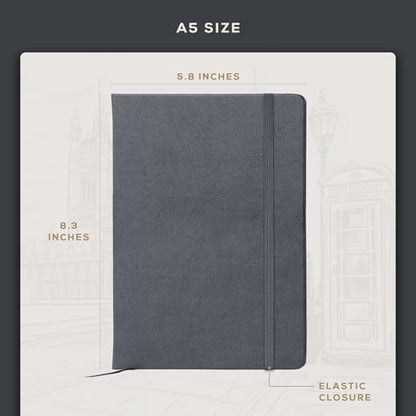 Beechmore Books A5 5.8x8.3 Mixed Media Sketchbook 160 GSM/98LB, Gift Box - color: Graphite Grey, size: A5 - 5.8" x 8.3" Medium