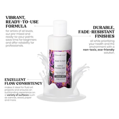 GRANOTONE Pouring Paint Titanium White 6.76 fl oz 200 ml - color: TITANIUM WHITE