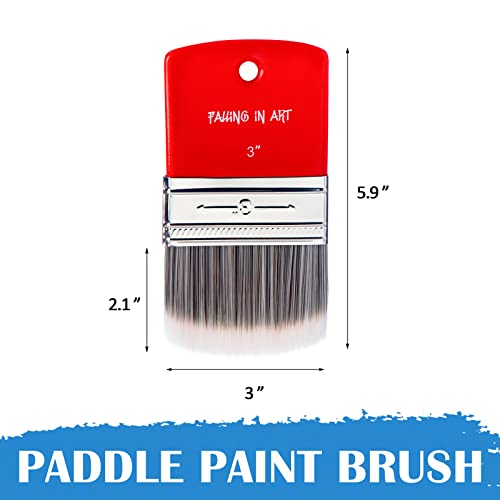 3 Inch Filbert Paddle Paint Brush | Scale Brush, Blending Paint Brush for Oil and Acrylic Paints - color: Filbert, size: 3''