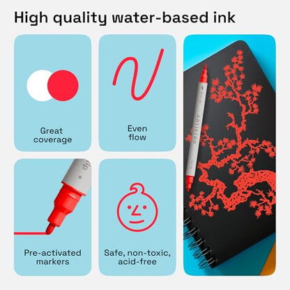 ARTISTRO Red Dual-Tip Acrylic Paint Pens - Set of 2 - color: Red