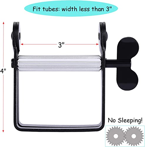 Toothpaste Squeezer, Metal Toothpaste Tube Squeezer Paint Tube Wringer for Artist, Hair Salon, Painter… (Black) - color: Black