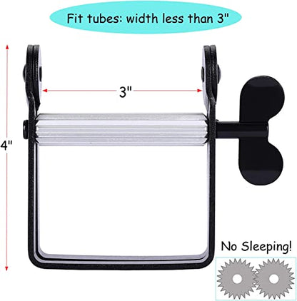 Toothpaste Squeezer, Metal Toothpaste Tube Squeezer Paint Tube Wringer for Artist, Hair Salon, Painter… (Black) - color: Black