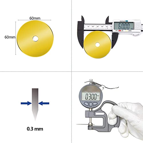 60mm Rotary Cutter Blades 5-Pack Titanium Replacement Blades Fits Fiskars, OLFA,Martelli,Dremel,Truecut,DAFA for Quilting Scrapbooking Sewing Arts & Crafts Sharp and Durable Cutter Blade for Fabric - color: Titanium Plating (60mm 5pcs)