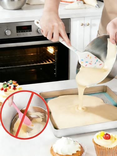 6 Pieces Silicone Spatula Set - Heavy Duty Kitchen Cooking Serving Utensils, Non-Stick Silicone Cooking Utensils Set, Kitchen Utensil Set with Oil Brush, Jar Spatula & Mini Spatulas (White) - color: White
