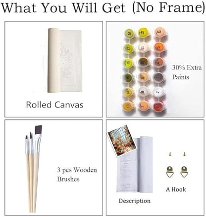 ZRIZQ Paint by Numbers Kit for Adults Beginners,Floral DIY Painting Set,Relaxing Creative Craft Activity,16x20 Inch-Flowers 13 - color: 16"X20"Rolled Canvas(Frameless)-Flowers 13