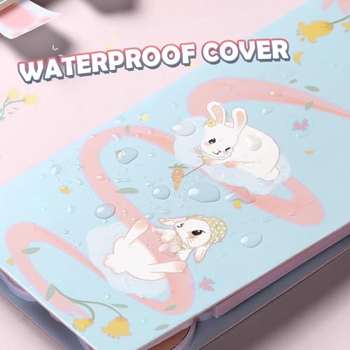 Hommie Cute Sticky Notes Set, Sticky Notes Set Planner Dividers, Easter Bunny Self-Stick Memo Pads with Animal Divider Tabs, Bundle Writing Designs for Office, School, Easter Party Supplies - color: Rabbit(blue Background)
