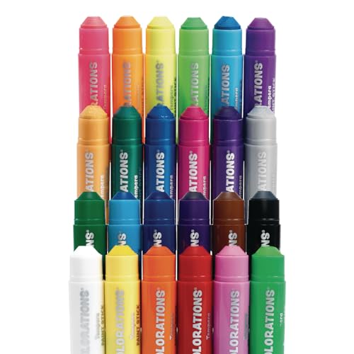 Colorations No-Mess Painting, 24 Tempera Paint Sticks! Dry in 60 Seconds - style: Variety Set, 24 PK