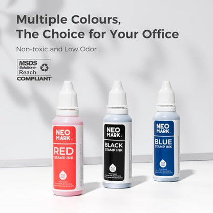 Stamp Ink, 2 Pack Quick-Drying Refill Ink, Blue & Red, 1oz | AP-Certified, Water-Based Ink, Smudge-Resistant, Clear Impressions, Precision Refill Tip, for Date Stamps & Stamp Pads - color: Blue and Red