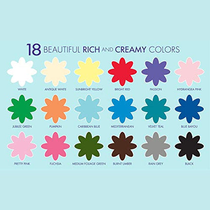 Delta Creative 18 Ceramcoat Acrylic Paint Set, 2 oz, Top Colors - color: Top Colors