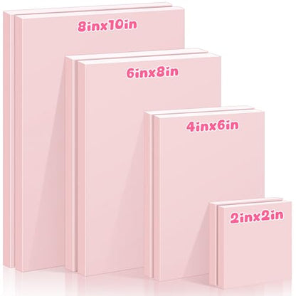 MotiMind 8 Pcs 4 Sizes Linoleum Blocks for Printmaking, Pink Rubber Stamp Carving Blocks, Soft Rubber Carved Bricks for DIY Printmaking Stamps Making and Craft Projects - size: 4 Sizes