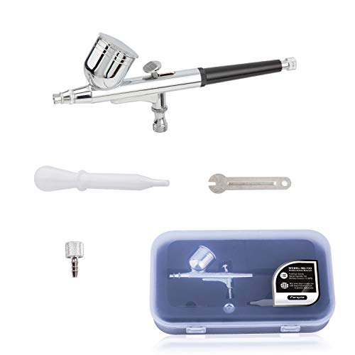Timbertech Airbrush Kit With Compressor AS18-2K Basic Start Kit With Air Hose, Cleaning Brushes, and Test Paints for Hobby, Body Tattoo, Model painting, Automotive Graphic, Make-up