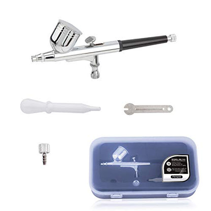 Timbertech Airbrush Kit With Compressor AS18-2K Basic Start Kit With Air Hose, Cleaning Brushes, and Test Paints for Hobby, Body Tattoo, Model painting, Automotive Graphic, Make-up