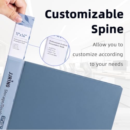 13x19 Blue Art Portfolio Folder Displaying 48 Pages with Plastic Sleeves - color: Blue, size: 13*19