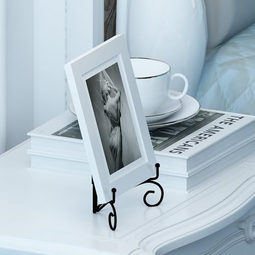 10 Inch Display Plate Holder with Folding Design, Metal Table Stand for Home Decoration, Picture Easel, Photo Frame Stand - Black