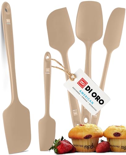 DI ORO Silicone Spatula Set - 600F Heat Resistant, 5-Pc Clay - color: Clay