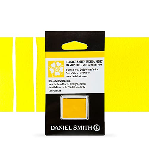 DANIEL SMITH Extra Fine Watercolor Half Pan Hansa Yellow Medium (284650039) - color: Hansa Yellow Medium