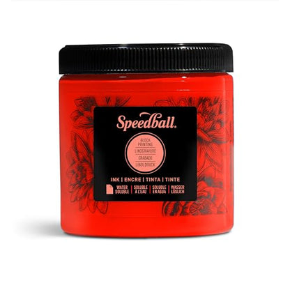Speedball Water-Soluble Block Printing Ink, 8-Ounce Jar, Red - color: Red, size: 8 fl oz