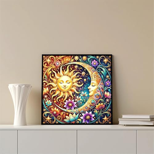 Sun and Moon Diamond Art Kits for Adults, Flowers 5D Diamond Painting Kits - color: CM063