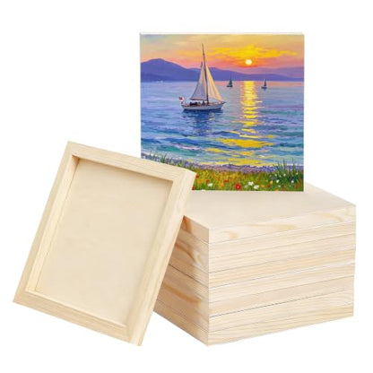 10 Pack 5x5 Inch Unfinished Wood Panel Boards for DIY Painting Art Crafts - size: 5"×5" 10 Pack