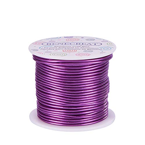 BENECREAT 12 Gauge Aluminum Craft Wire 100FT Anodized Purple Flexible Craft Wire for Halloween Craft Making, Jewelry Making and Floral Arrangements - color: Purple, size: 12 Gauge