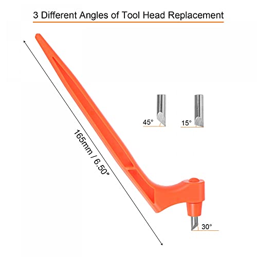 uxcell Craft Cutting Tools, 360 Degree Rotating Blades Stainless Steel Cutter with 15 30 45 Degree Blade for DIY Crafts Stencils Scrapbooks, Orange - color: Orange