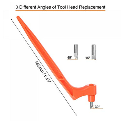 uxcell Craft Cutting Tools, 360 Degree Rotating Blades Stainless Steel Cutter with 15 30 45 Degree Blade for DIY Crafts Stencils Scrapbooks, Orange - color: Orange
