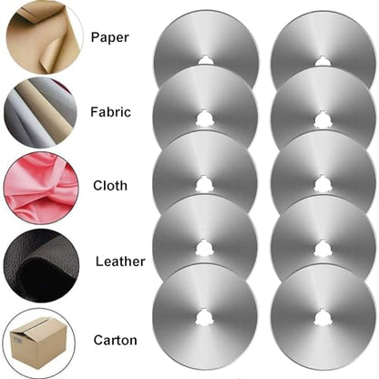 60mm Rotary Cutter Blades 10 Pack Replacement Blades Fits Fiskars, OLFA,Martelli,Dremel,Truecut,DAFA for Quilting Scrapbooking Sewing Arts & Crafts Sharp and Durable Cutter Blade - color: Silver (60mm 10pcs)