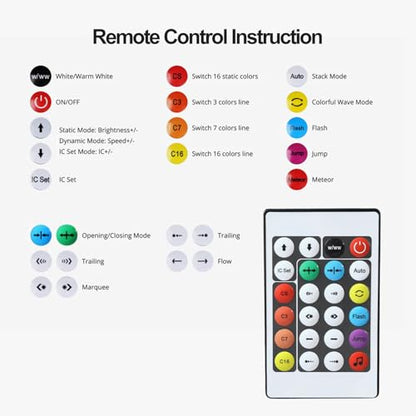 LED Light Box Kit for 3D Printed Light, RGB LED Strip Lights for Bambu Lab 3D Printer WS2812B, Smart App Control Small Lamp for MakerWorld DIY Models, USB 5V (5M/16.4FT APP & IR Control) - style: 5M/16.4FT
