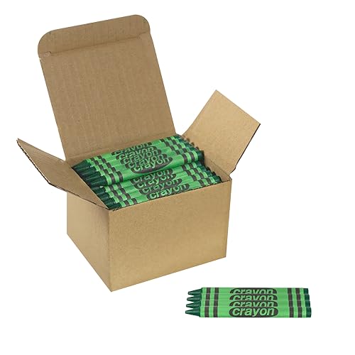 Green Crayons Bulk - 80 Count Regular Size Single Color Crayon Refill, Non-Toxic Art Supplies for Teachers, Classrooms and School Projects - color: Green