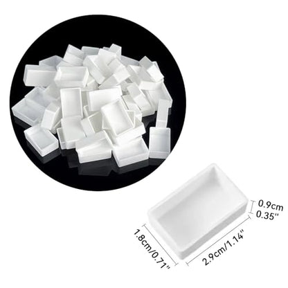 50Pcs Watercolor Full Pans Empty with Magnetic Stripe,Plastic Palette Tins - color: 50 Full Pans